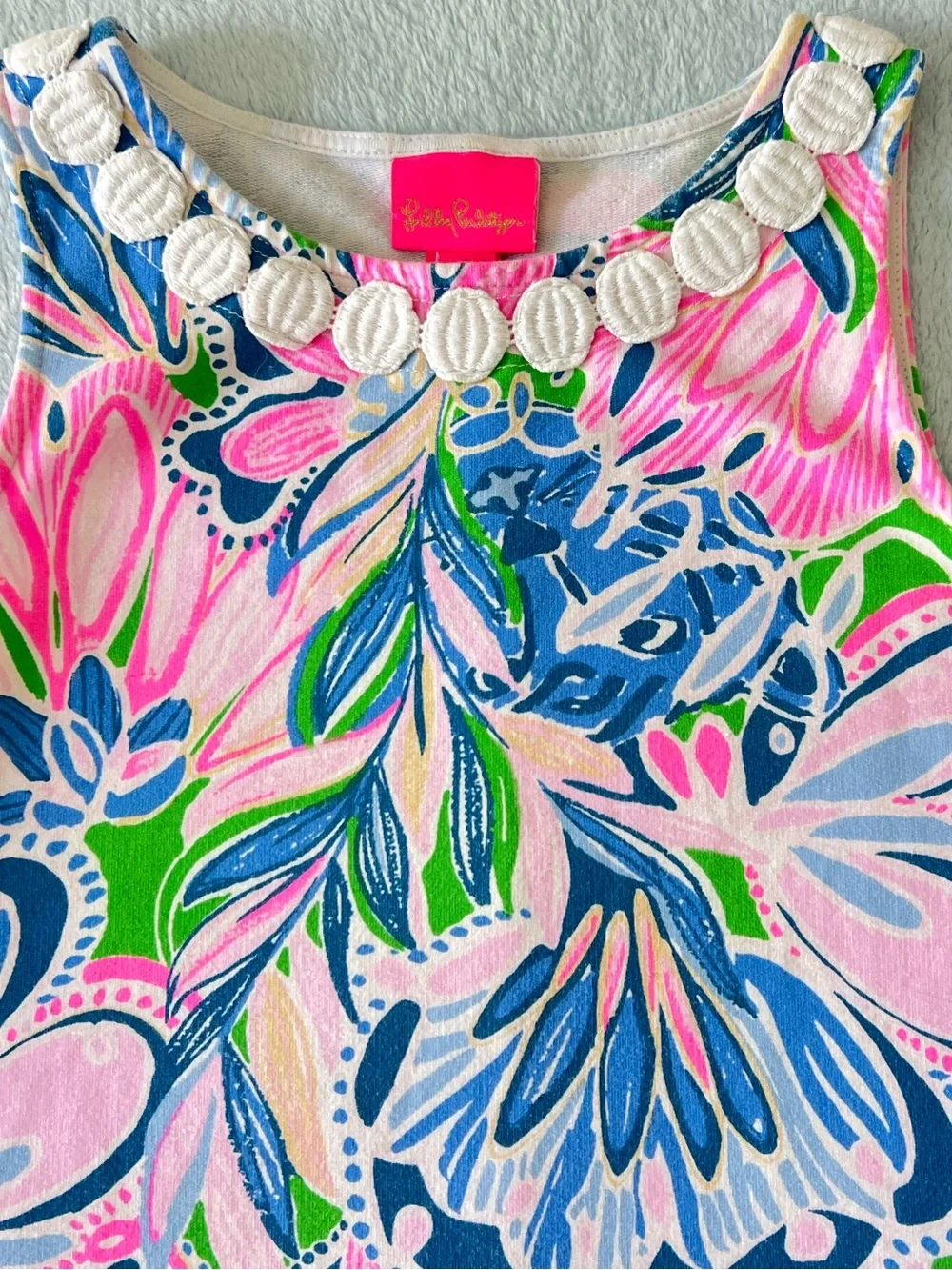 Lilly Pulitzer Shift dress Tiger Sunrise Print dress Size 6-7